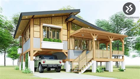 modern half amakan house design|Modern Bahay Kubo Amakan House with 33 Sqm .